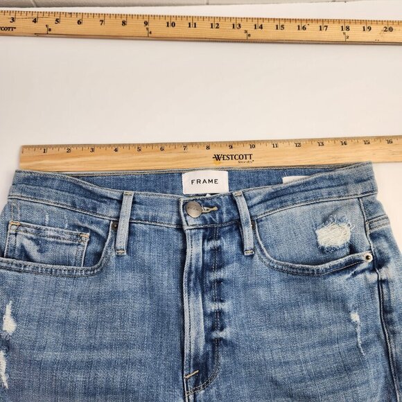 FRAME Denim Le Beau Crop Jeans Size 25 in Walden Rock Wash Raw Hem - Picture 14 of 16